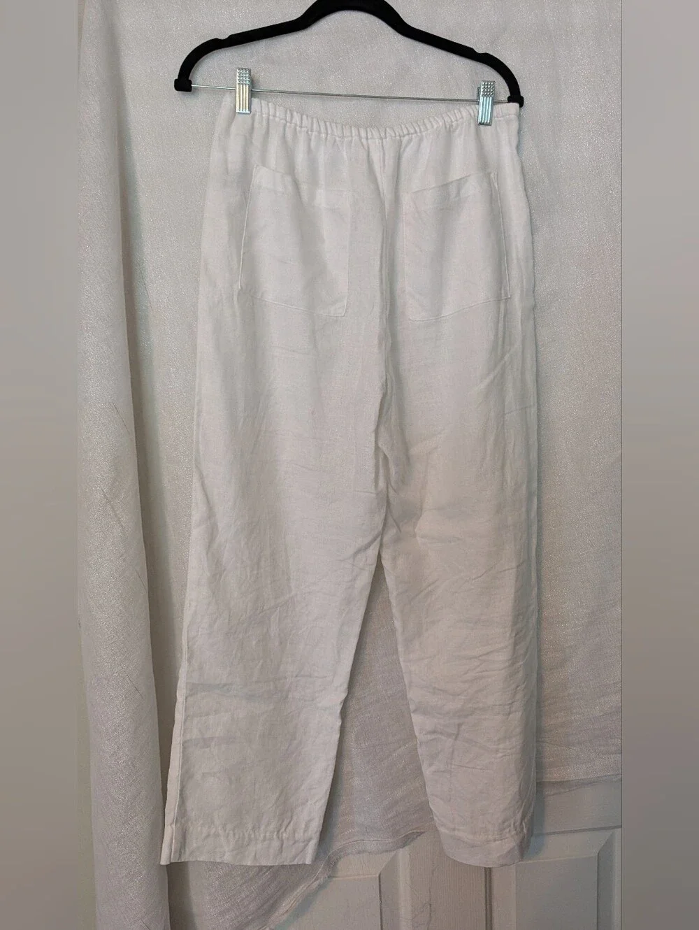 Reformation Remi Cropped Linen Pant Ivory - Size M